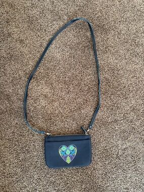 Brighton Navy Crossbody with Multicolor Heart Motif